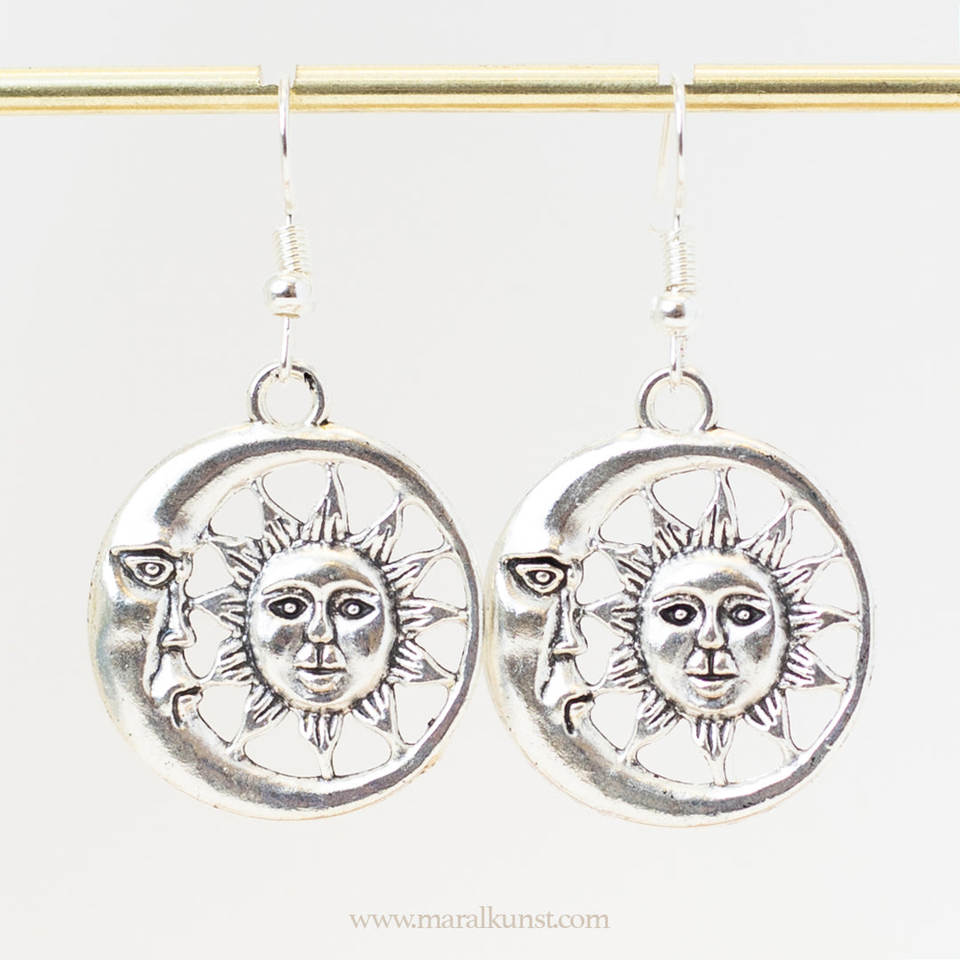 Lagersalg Indian Bohemian sun and moon earrings