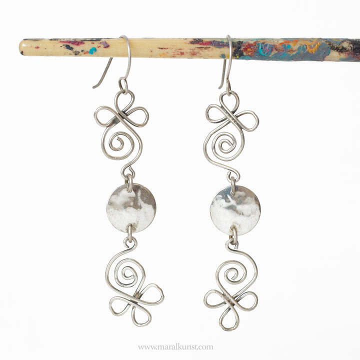 Mexican Spiral Flower 925 Silver Earrings