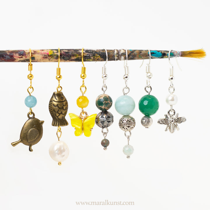 Maral creation Brass Fish with Fresh Pearl Earrings