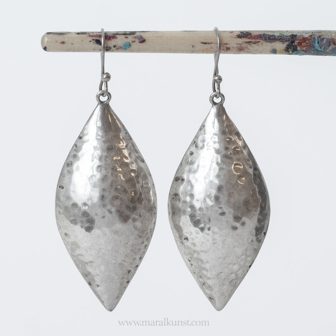 Handmade hammer Mexican 925 silver drop earrings