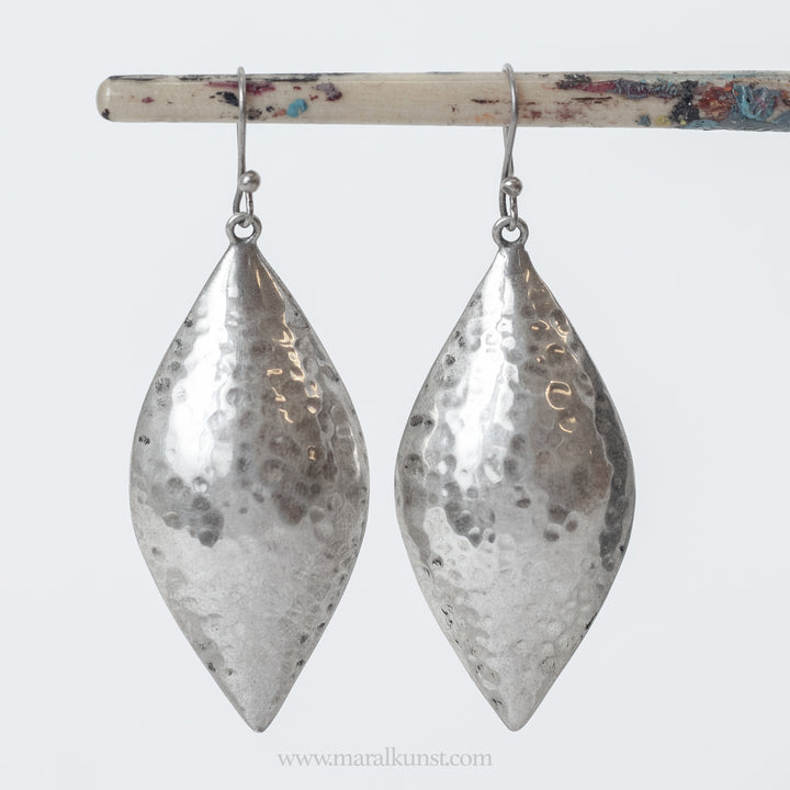 Handmade hammer Mexican 925 silver drop earrings