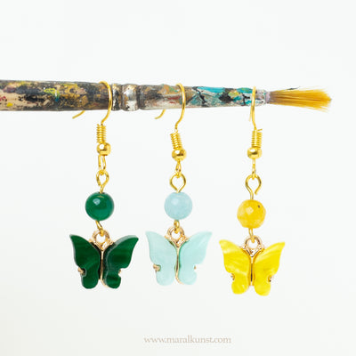 handmade Yellow butterfly earrings