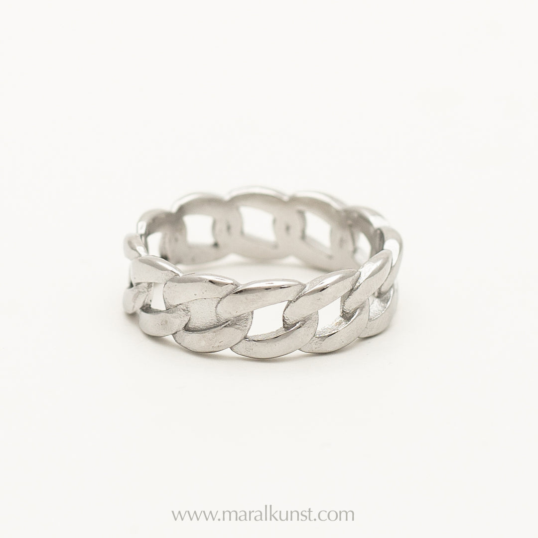 Chain ring unisex stainlessteel band ring
