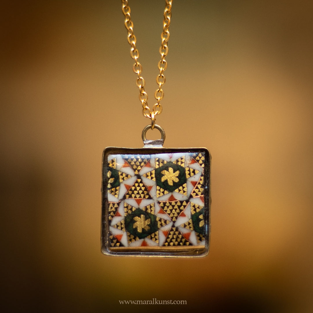 Iranian handcrafted traditional Khatam necklace
