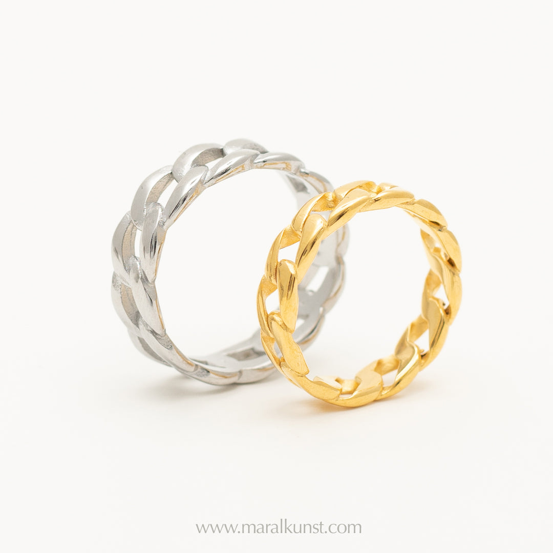 Chain ring unisex stainlessteel band ring
