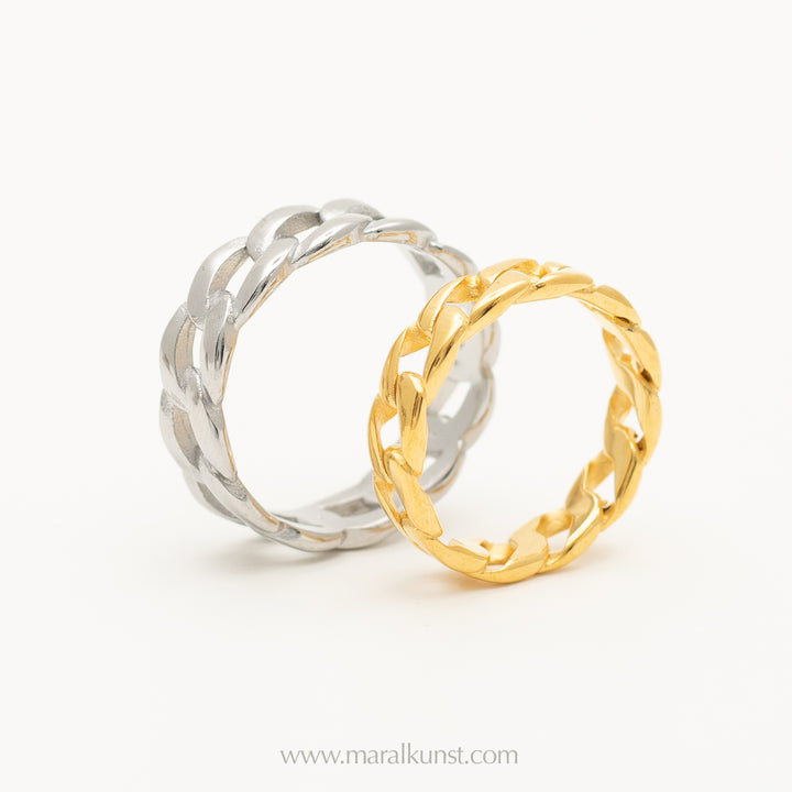 Chain ring unisex stainlessteel band ring