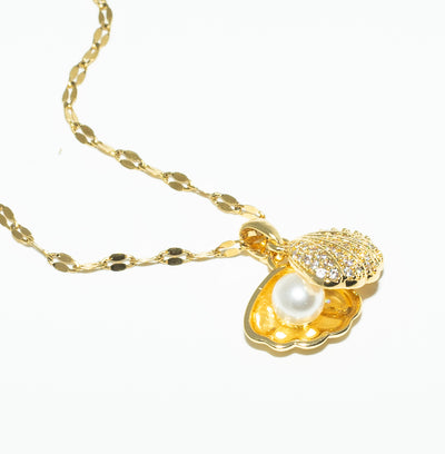 Pearl Shell Gold Plated Necklace