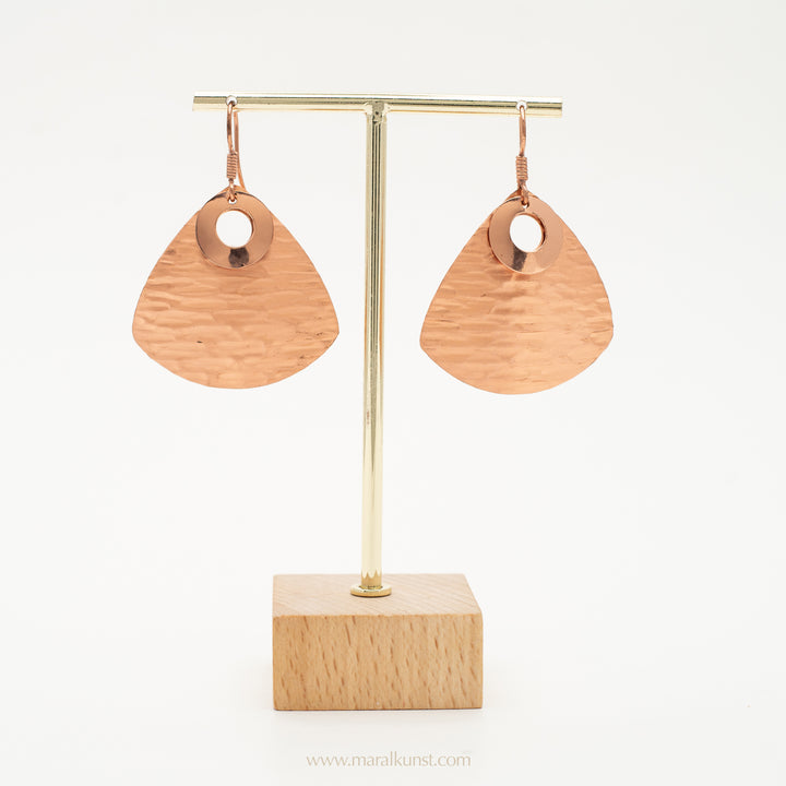 Mexican Hammered Rose Gold Stainless Steel Earrings