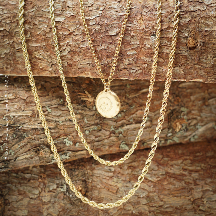 Twisted Rope Chain Necklace in Gold - Maral Kunst Jewelry
