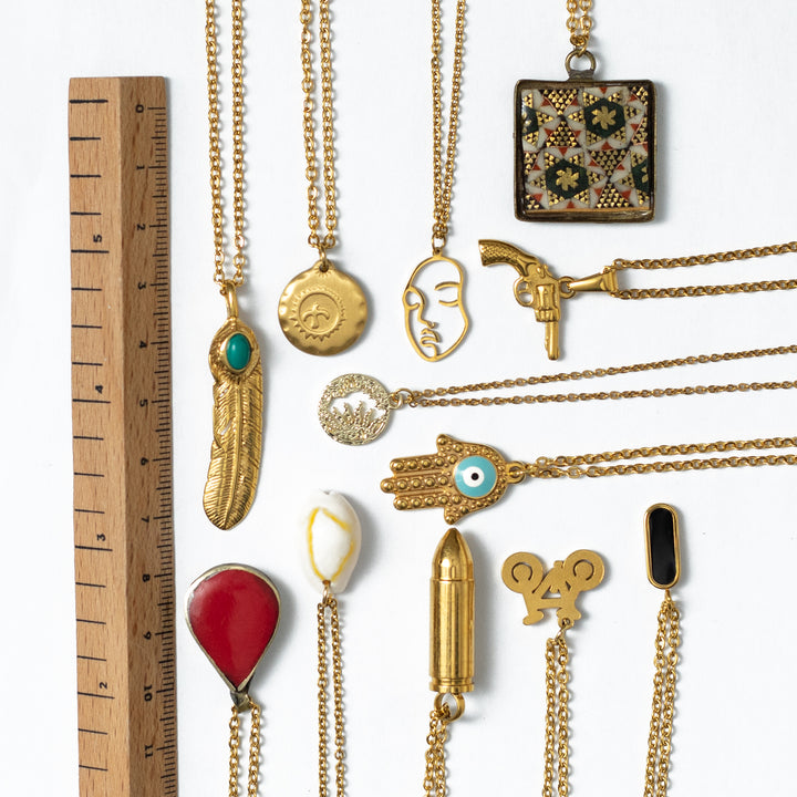 Maralkunst shotgun Gun gold-plated stainless steel necklace