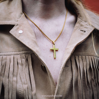 Cross gold-plated necklace