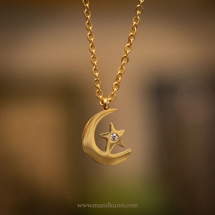 Moon and Star necklace