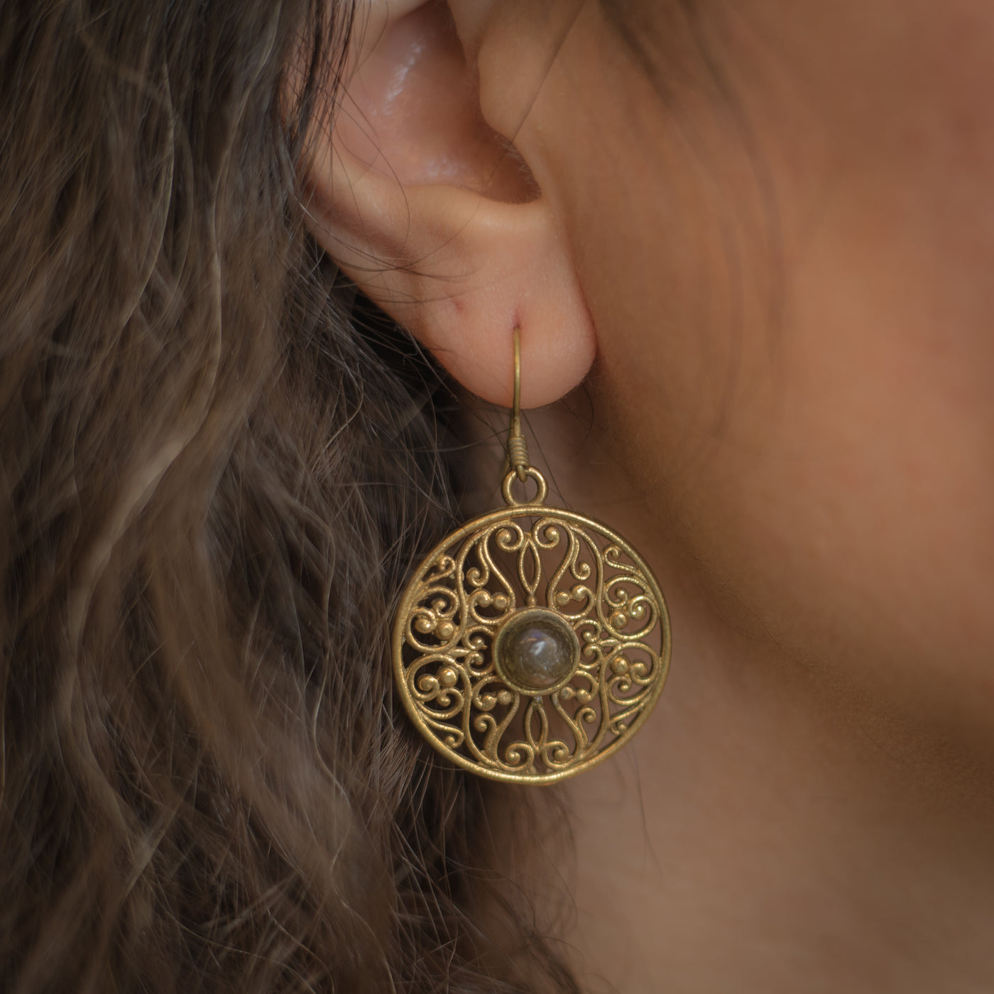 Handmade Brass drop earrings