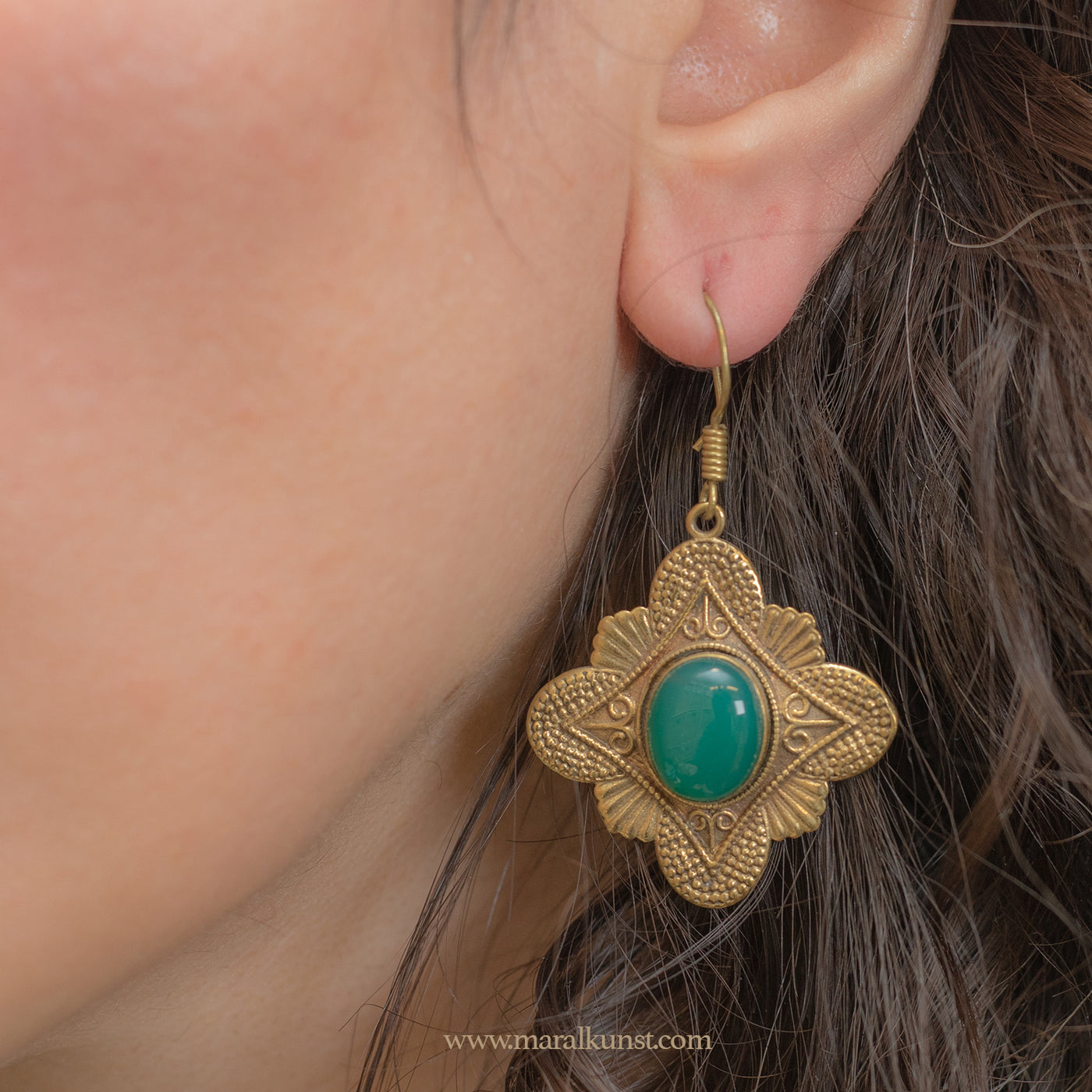 Vintage green Onyx earrings