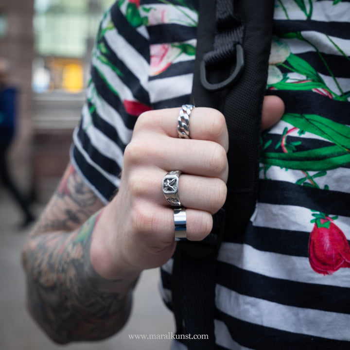 Chain ring unisex stainlessteel band ring