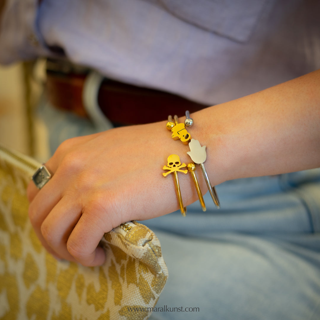 two head fatima hand Cuff Bracelet