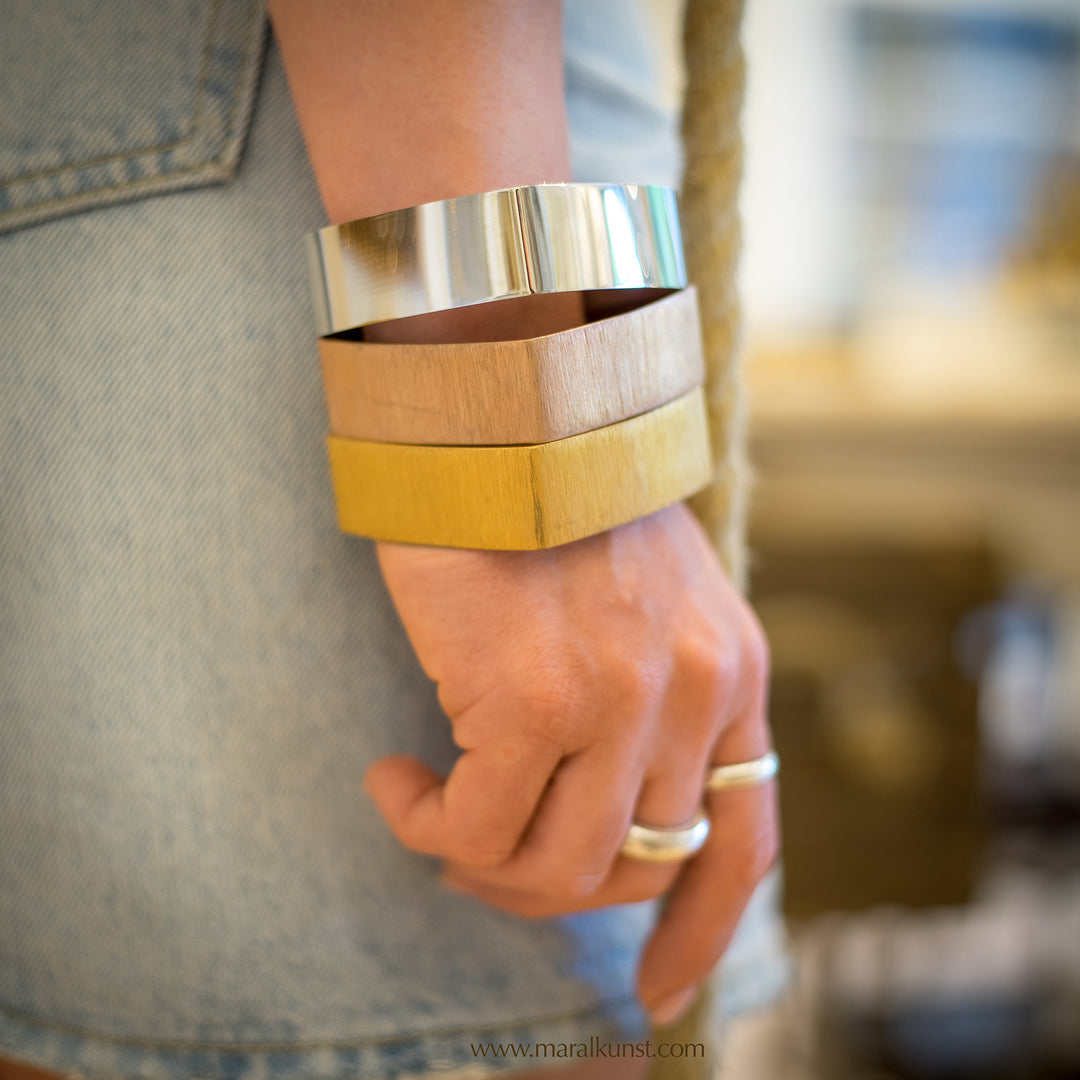 Maral  statement Square Bangle Bracelet