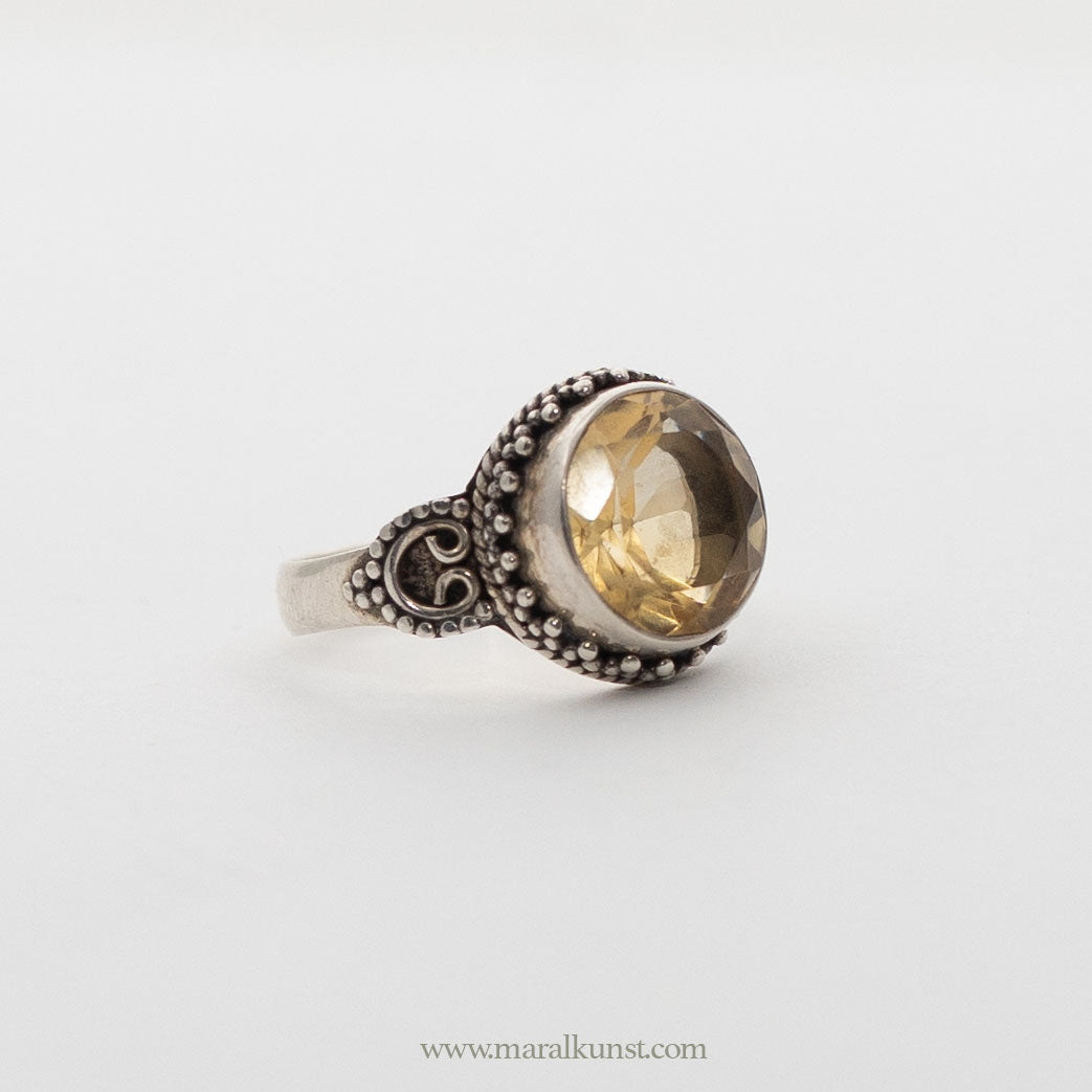 Tibetan Citron stone 925 silver ring