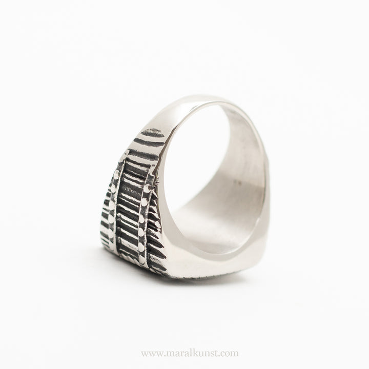 Viking ship stainless steel ring