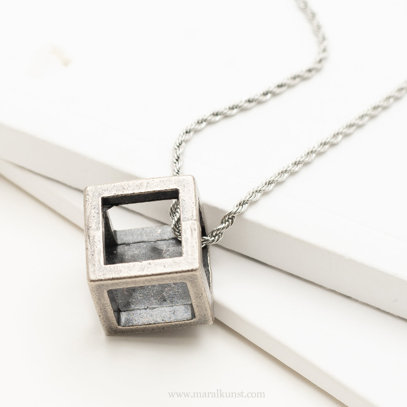 Cube stainless steel necklace