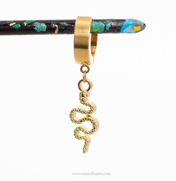 Snake Goldfilled stainless steel hoop earring piercing