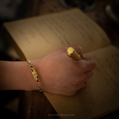 Rainbow Gold Cuff Bracelet - Maral Kunst Jewelry