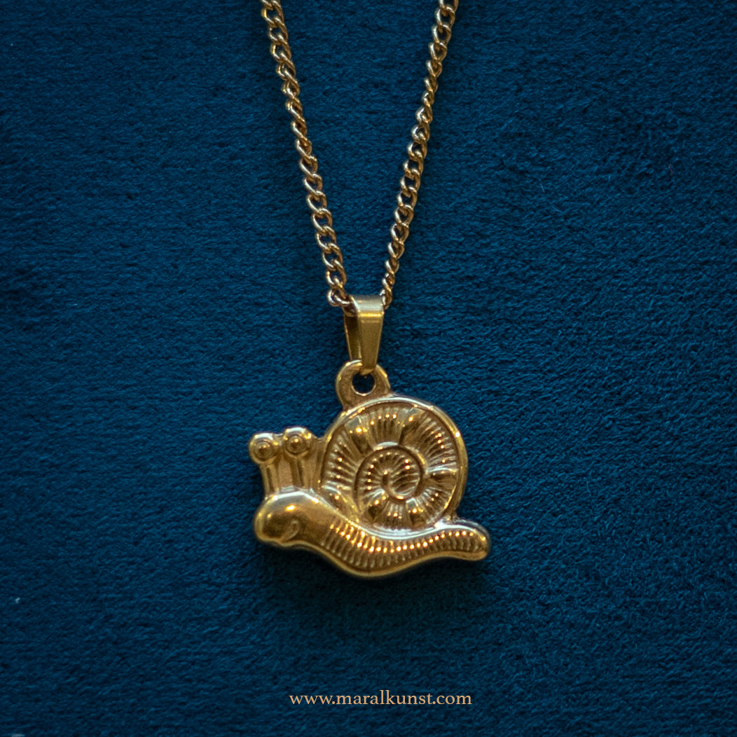 Snail charm designer  necklace