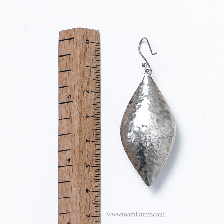 Handmade hammer Mexican 925 silver drop earrings