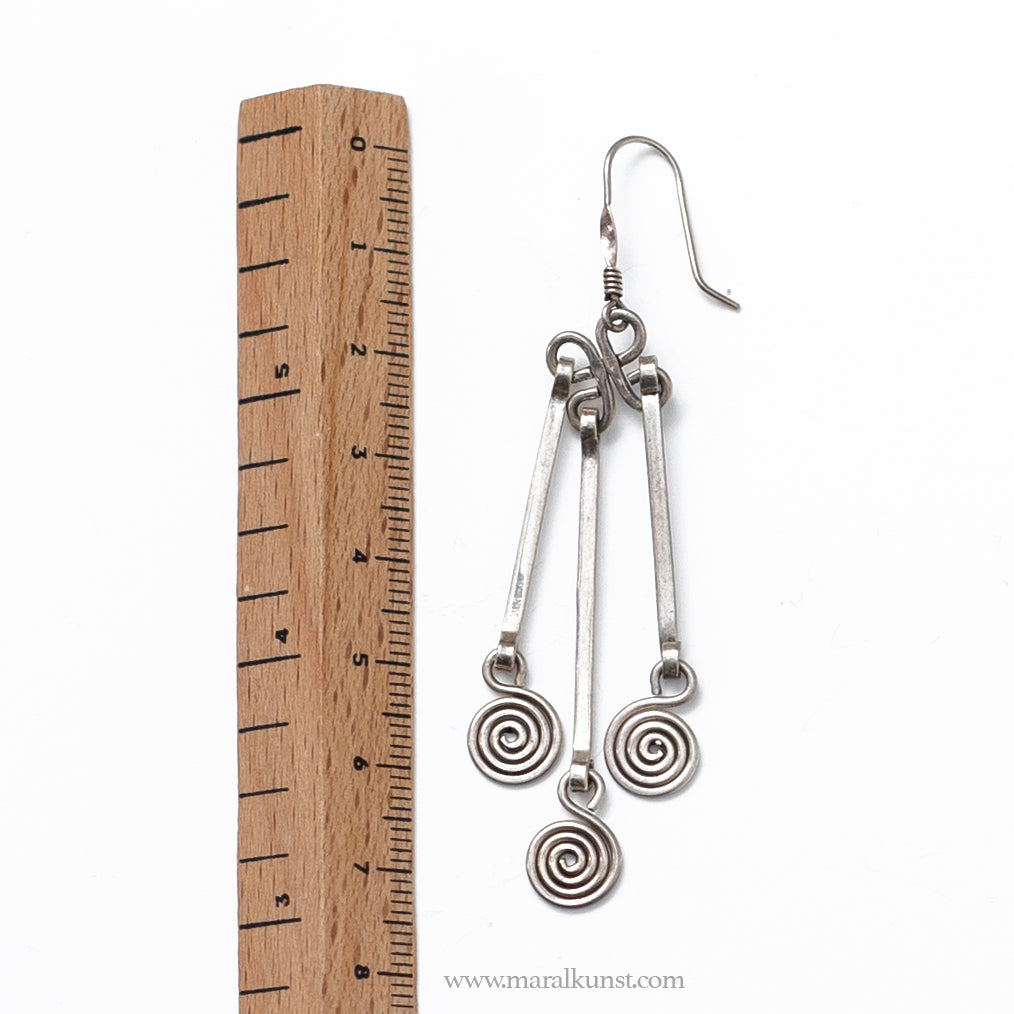 Spiral Handmade Mexican 925 Silver Earrings