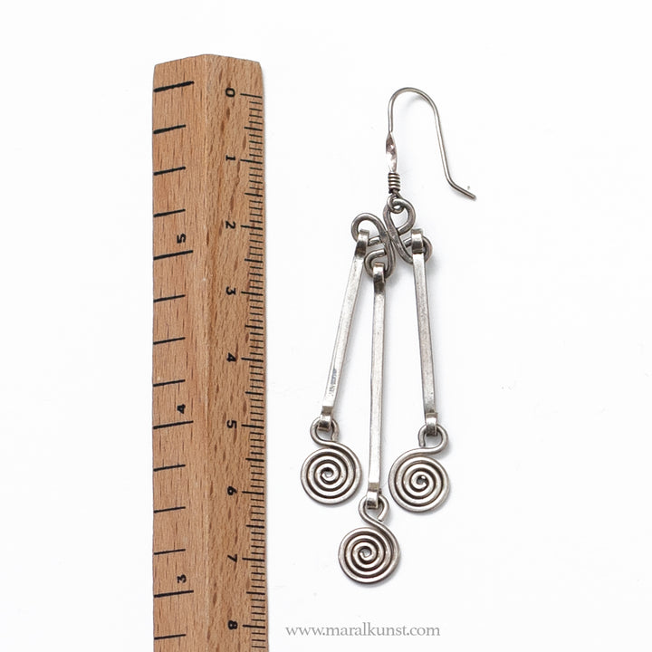 Spiral Handmade Mexican 925 Silver Earrings