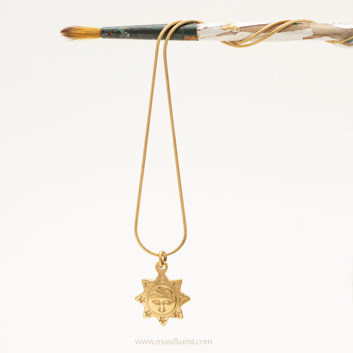 Sun gold filled  stainless steel necklace