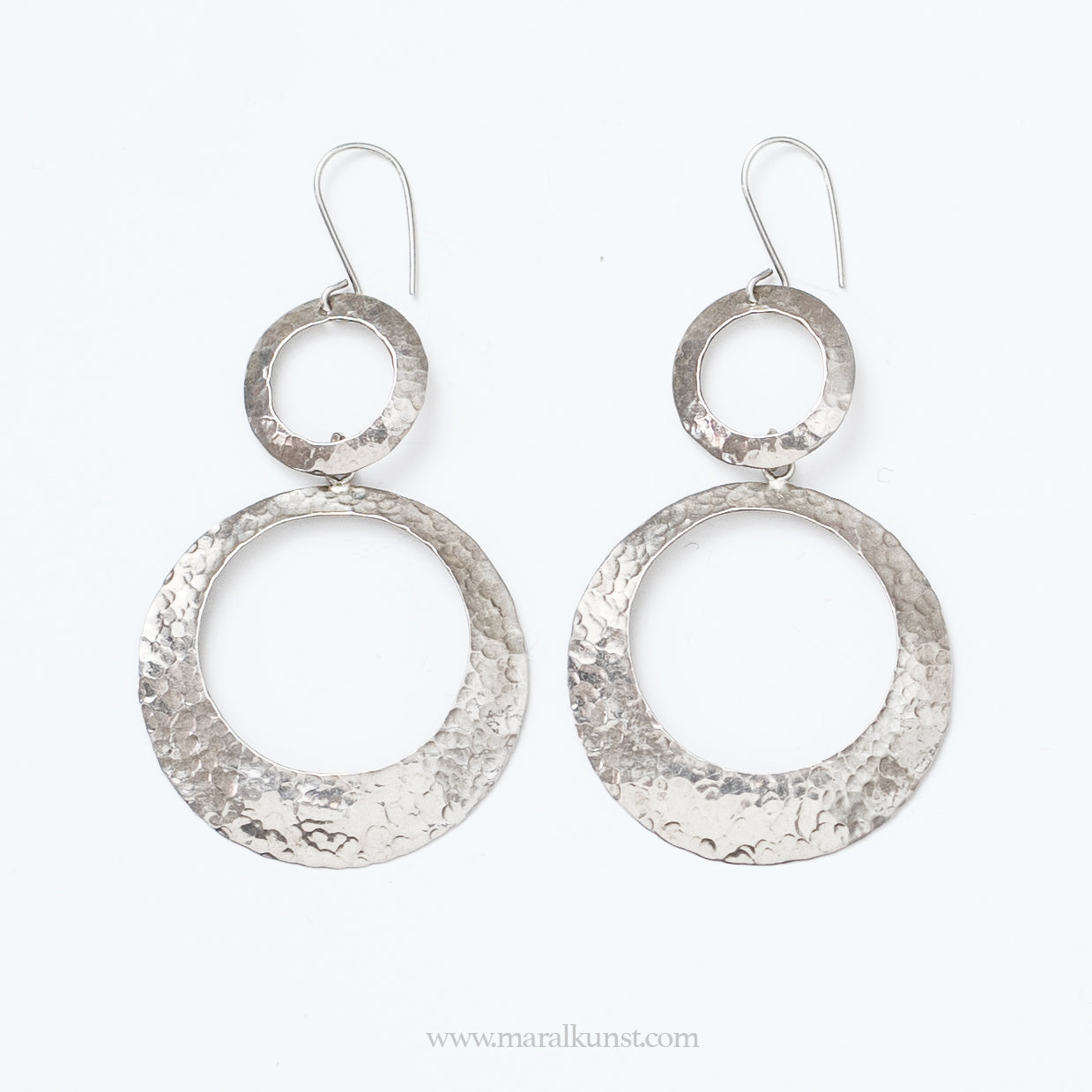 Drop circle Mexican 925 silver earrings