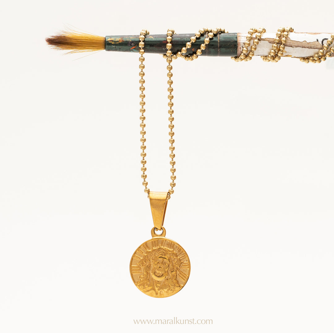 Jesus gold plated necklace