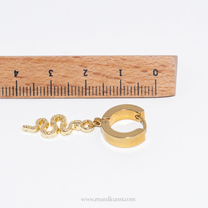 Snake Goldfilled stainless steel hoop earring piercing