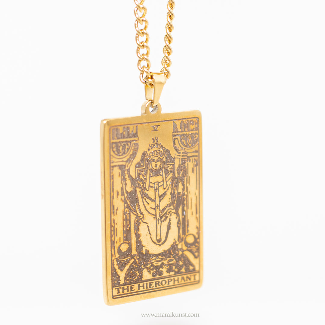 The Hierophant Tarot Card Necklace
