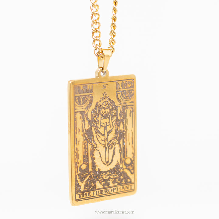 The Hierophant Tarot Card Necklace