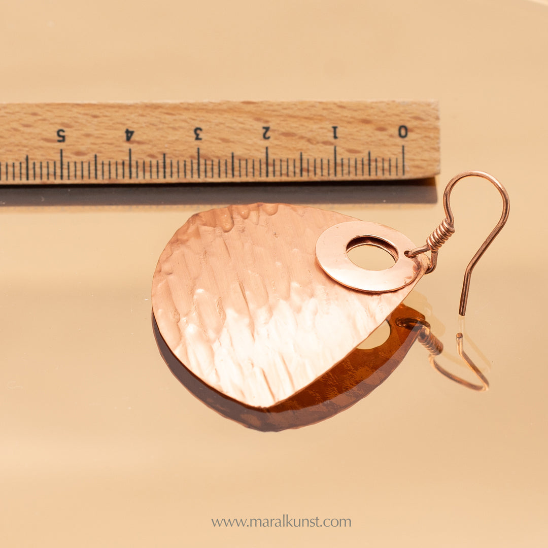 Mexican Hammered Rose Gold Stainless Steel Earrings