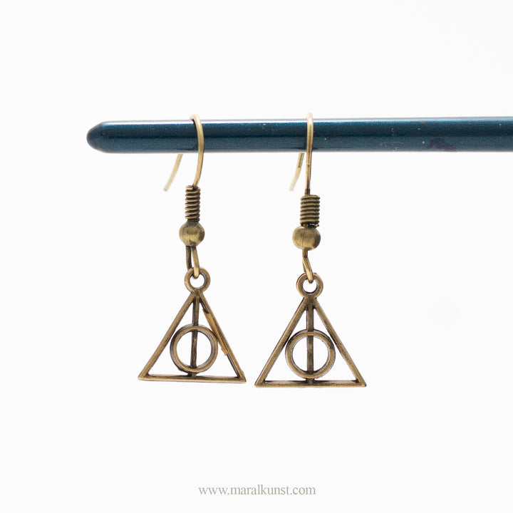 Harry Potter's Deathly brass Hallows  earrings