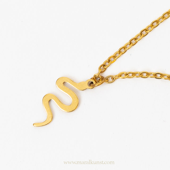 Minimal delicate  Snake transformation symbol necklace