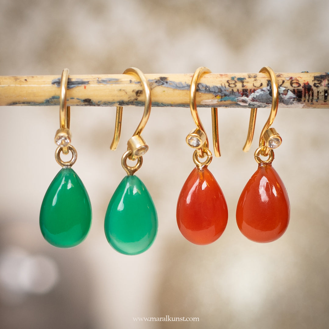 Danish Green Onyx Earrings