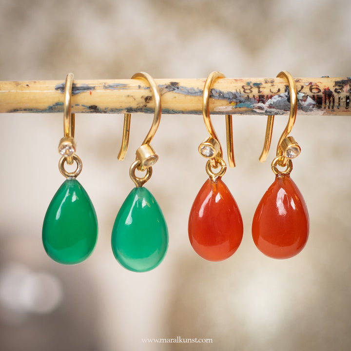 Danish Green Onyx Earrings