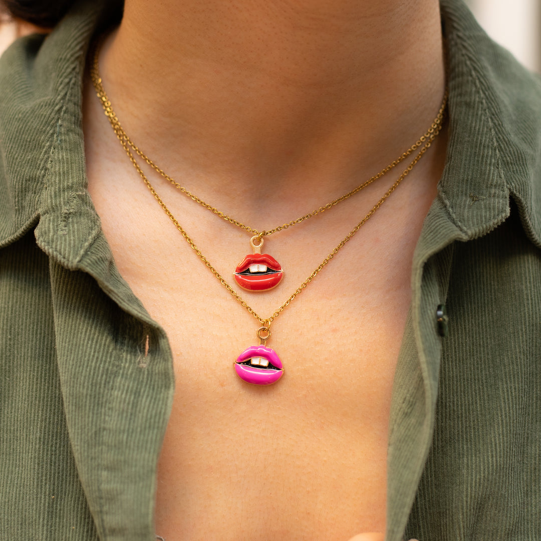 Red Lips Necklace