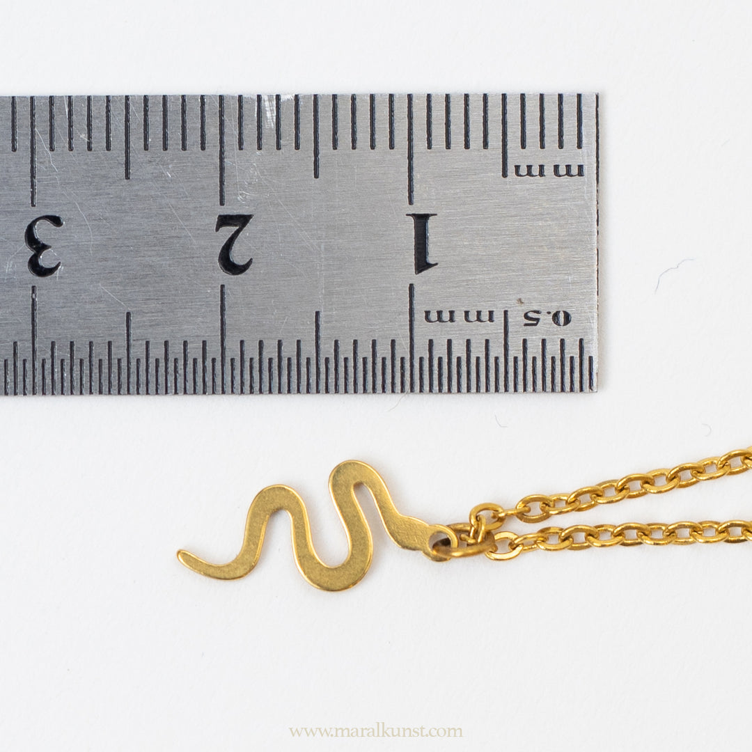 Minimal delicate  Snake transformation symbol necklace