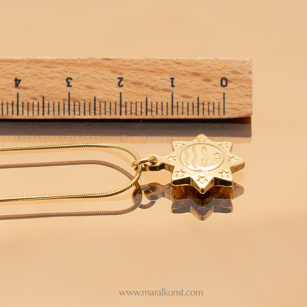 Sun gold filled  stainless steel necklace