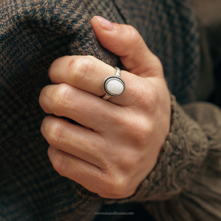 Tibetan Moonstone silver ring
