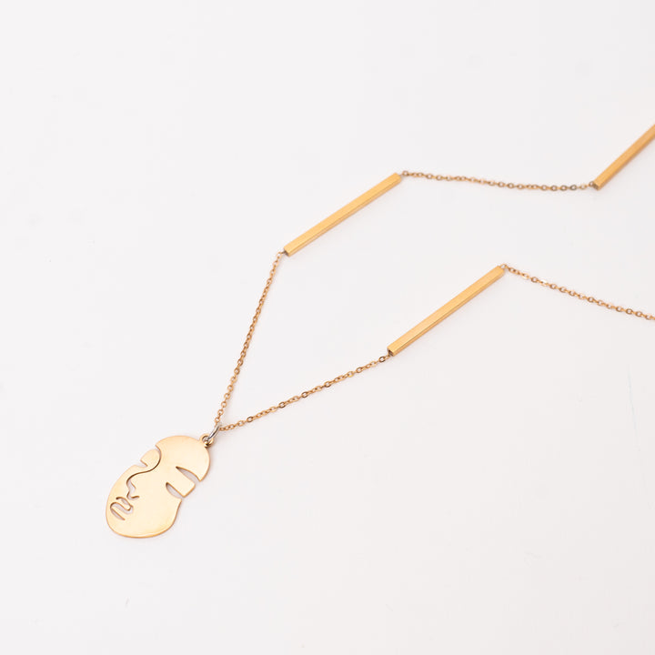 Rose gold face necklace