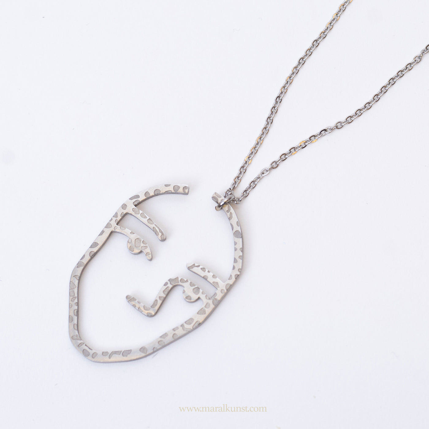 Abstract Face stainless steel necklace