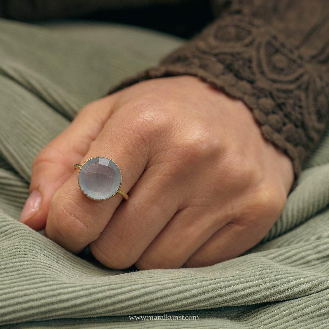 Indian Aquamarine Silver Ring