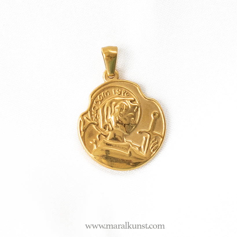 Religious gold plated pendant