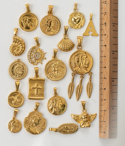Cross gold plated pendant